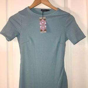 Boohoo Maxi Shirt Dress Baby Blue Size 4 US / 8 UK